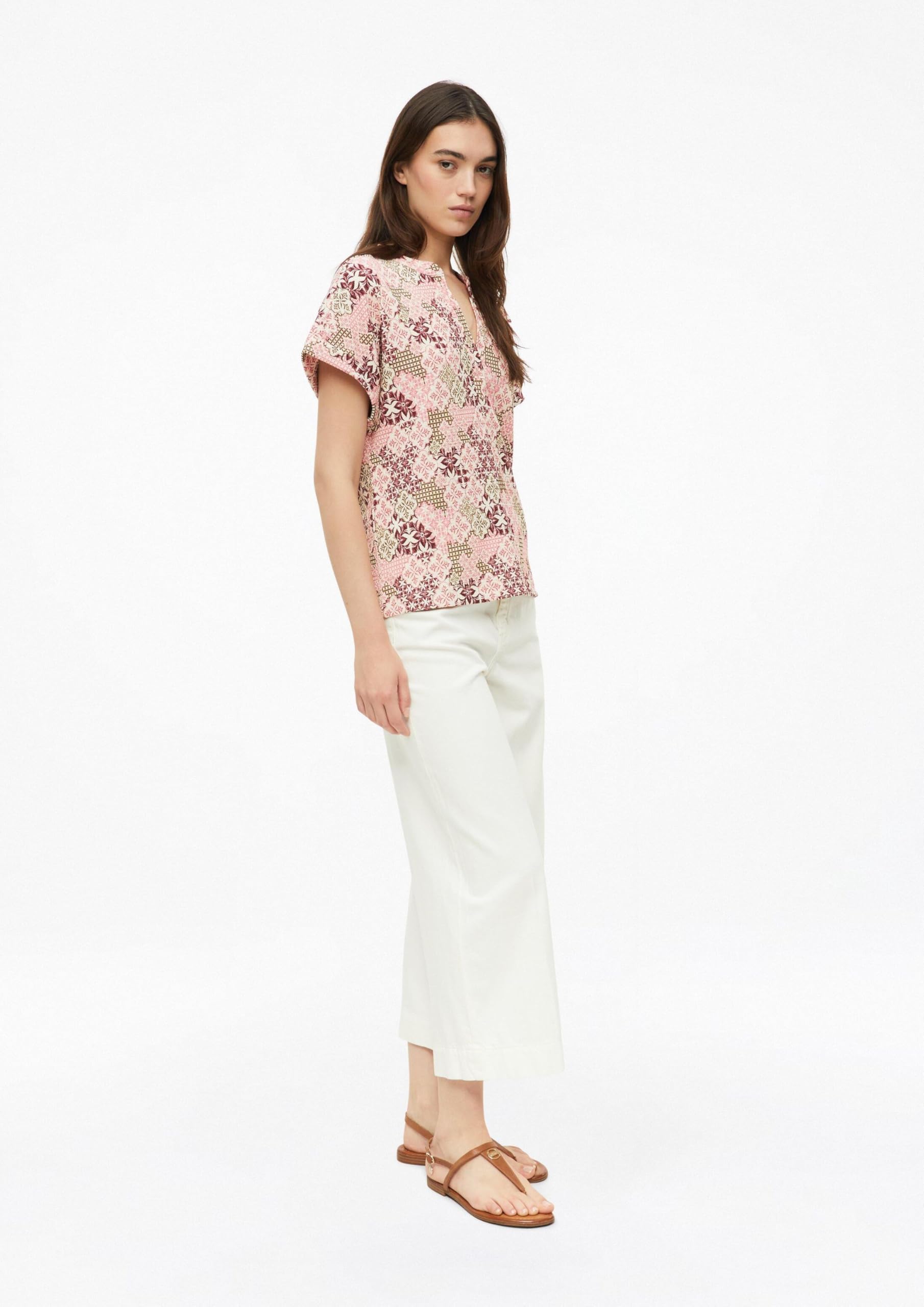 s.Oliver Red Label T-Shirt Relaxed V-Ausschnitt bordeaux