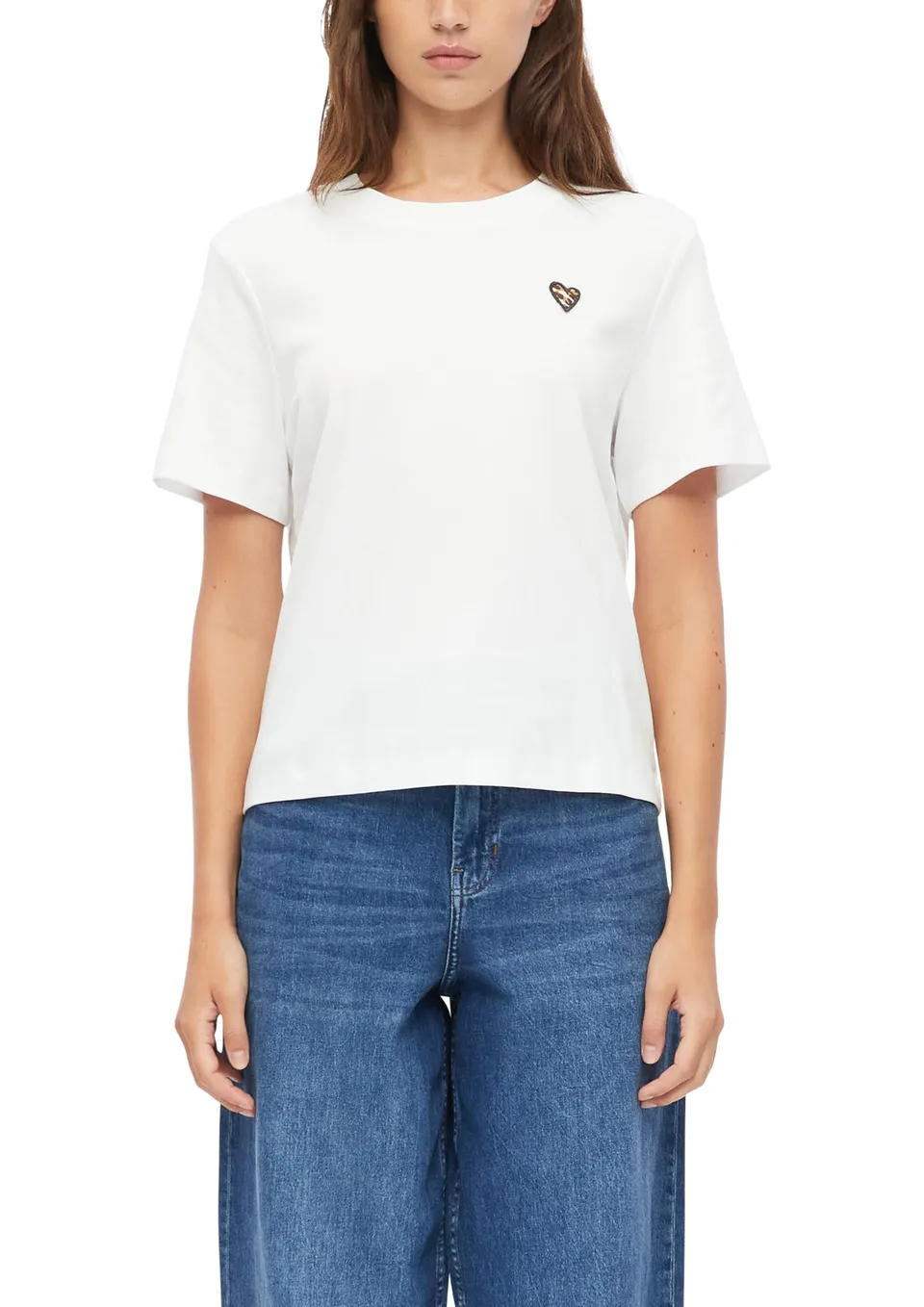 s.Oliver T-Shirt Leo-Herz Weiß mit Print