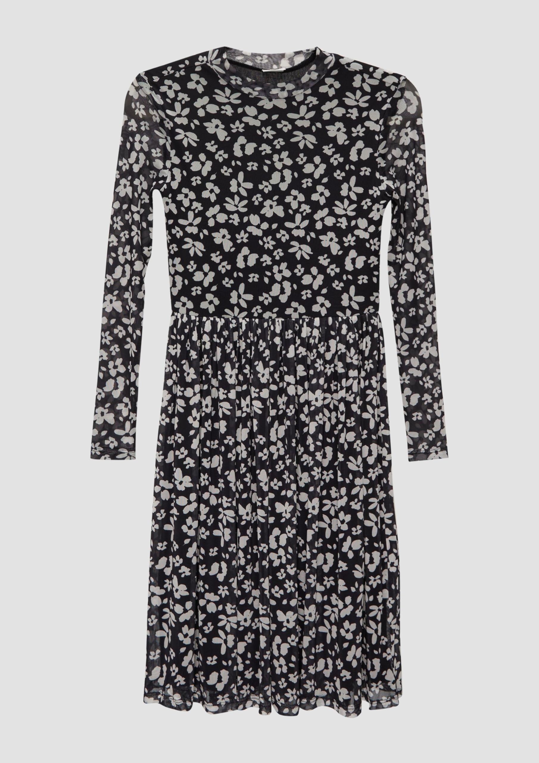 s.Oliver Gemustertes Kleid Mesh Schwarz 164 Viskose