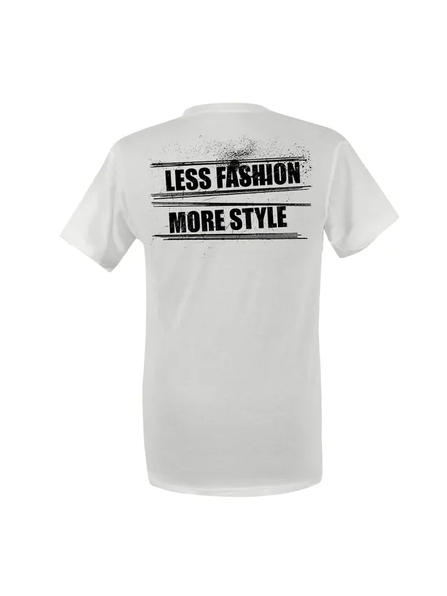 dna merch Less Fashion More Style T-Shirt weiß Biobaumwolle