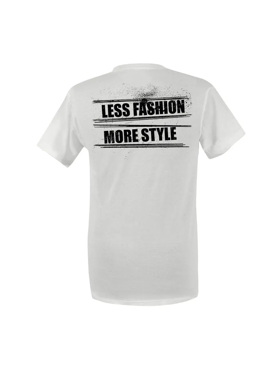 dna merch Less Fashion More Style T-Shirt weiß Biobaumwolle