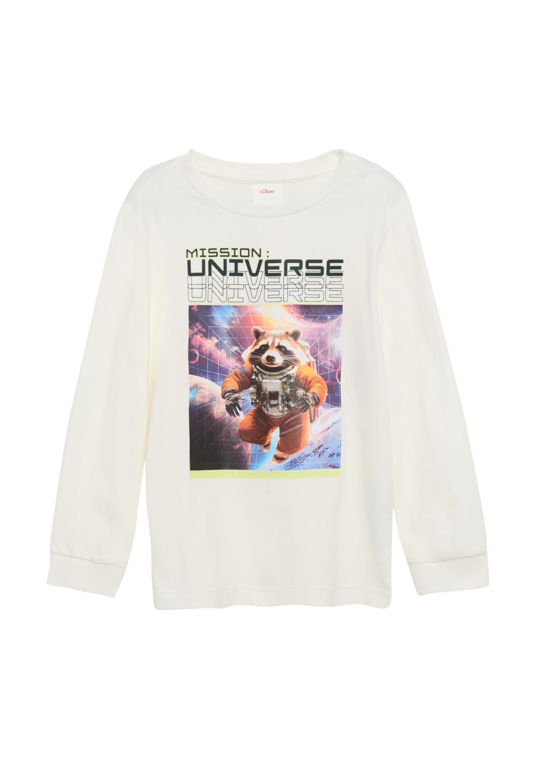 s.Oliver Junior Langarmshirt 2156653 Frontprint ecru 92-98