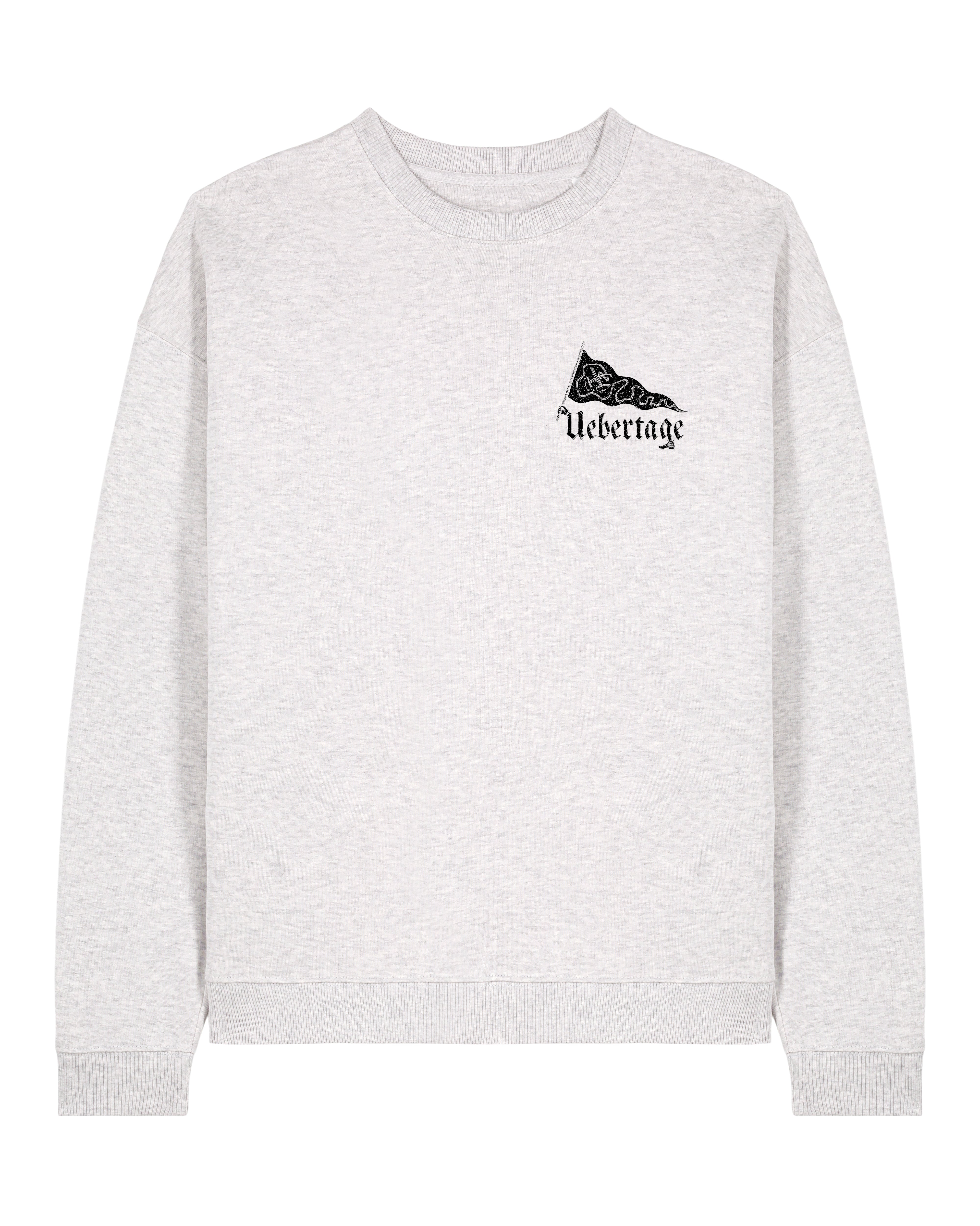 Uebertage Hand-Schuh-Logo Rundhalspullover Oversized Black
