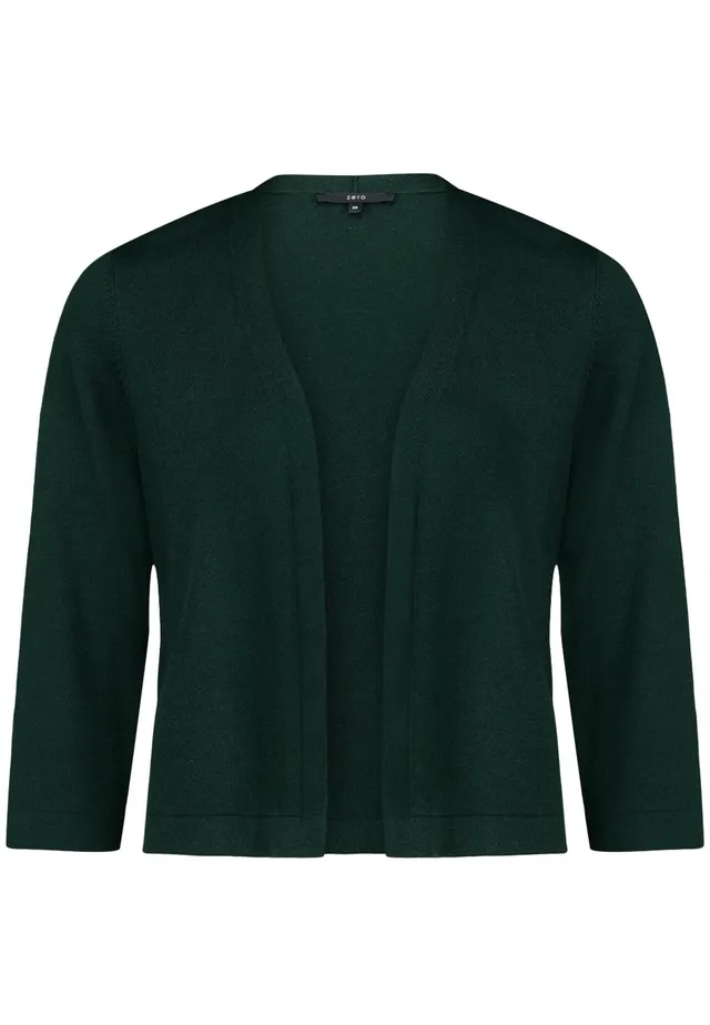 zero Feinstrickjacke 3/4 Arm Green Forest Gr.40 Feinstrick