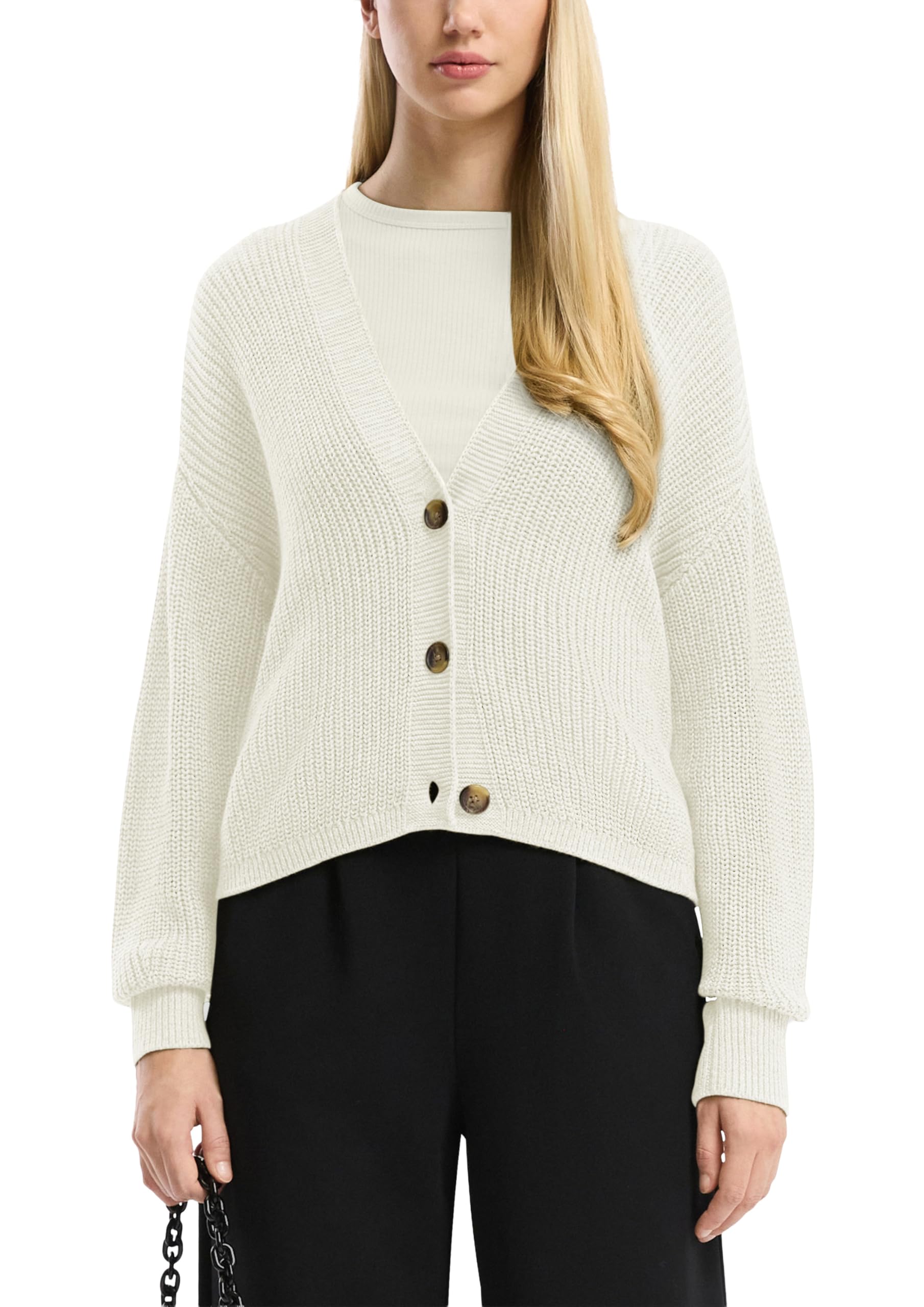 s.Oliver QS 2170513 Strickjacke Damen mit Knopfleiste