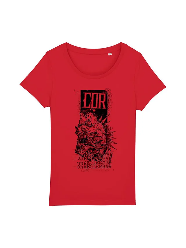 dna merch COR Herztier Unregierbar Damen T-Shirt Weiß