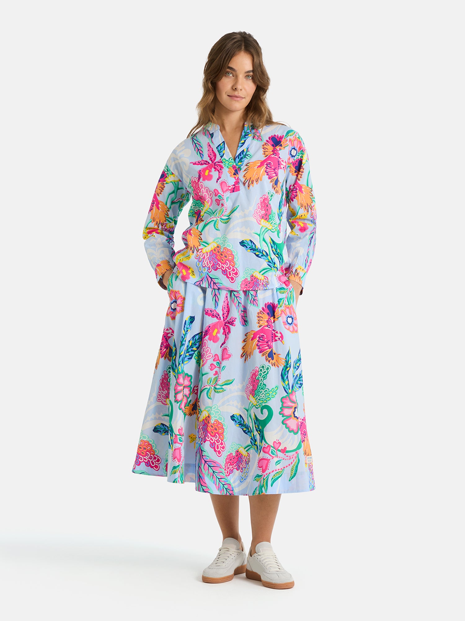 Lieblingsstück EdanaL Bluse Baumwolle hellblau Print
