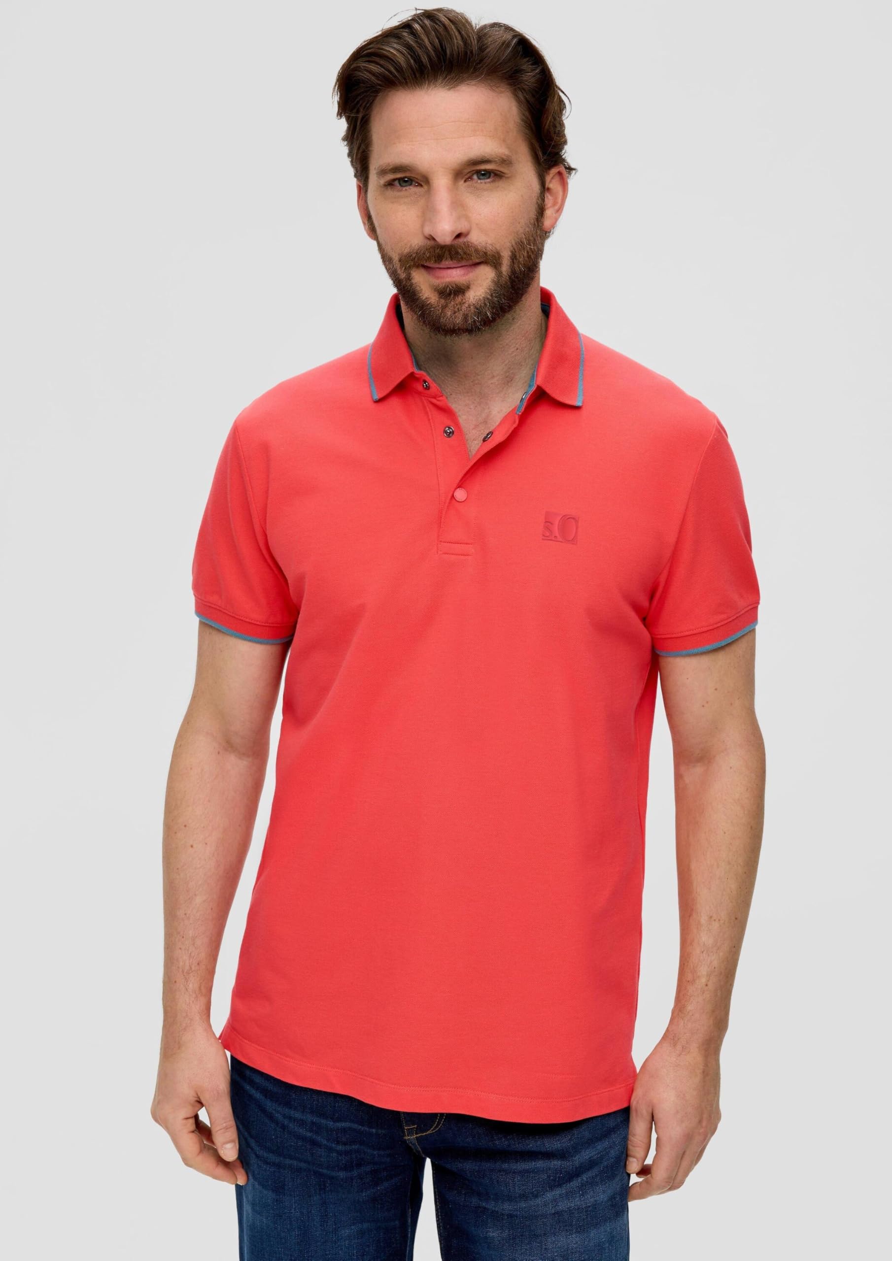 s.Oliver Poloshirt Logo Baumwollstretch orange S