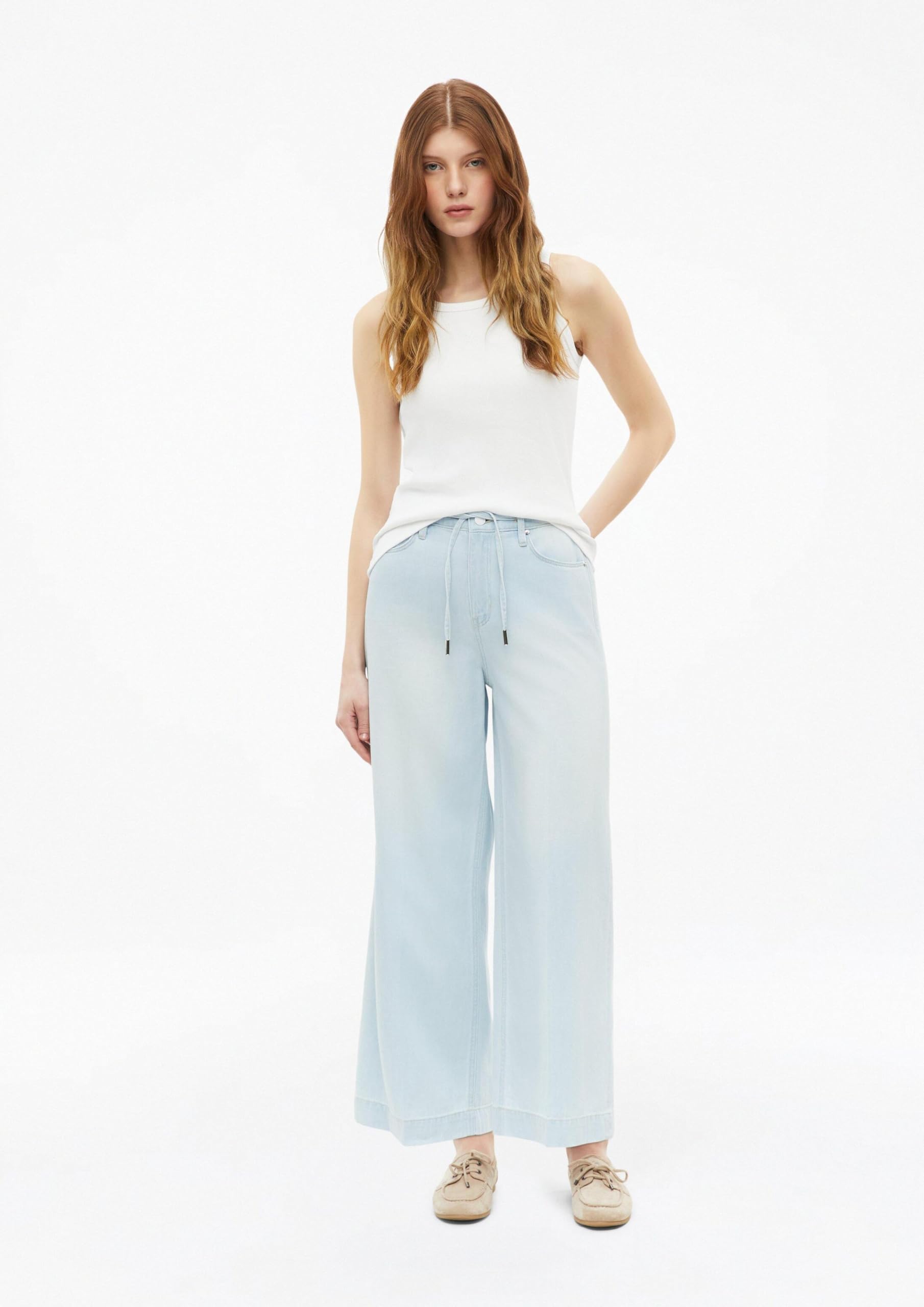 s.Oliver Red Label Suri Culotte-Jeans Damen Leinenmix Hellblau