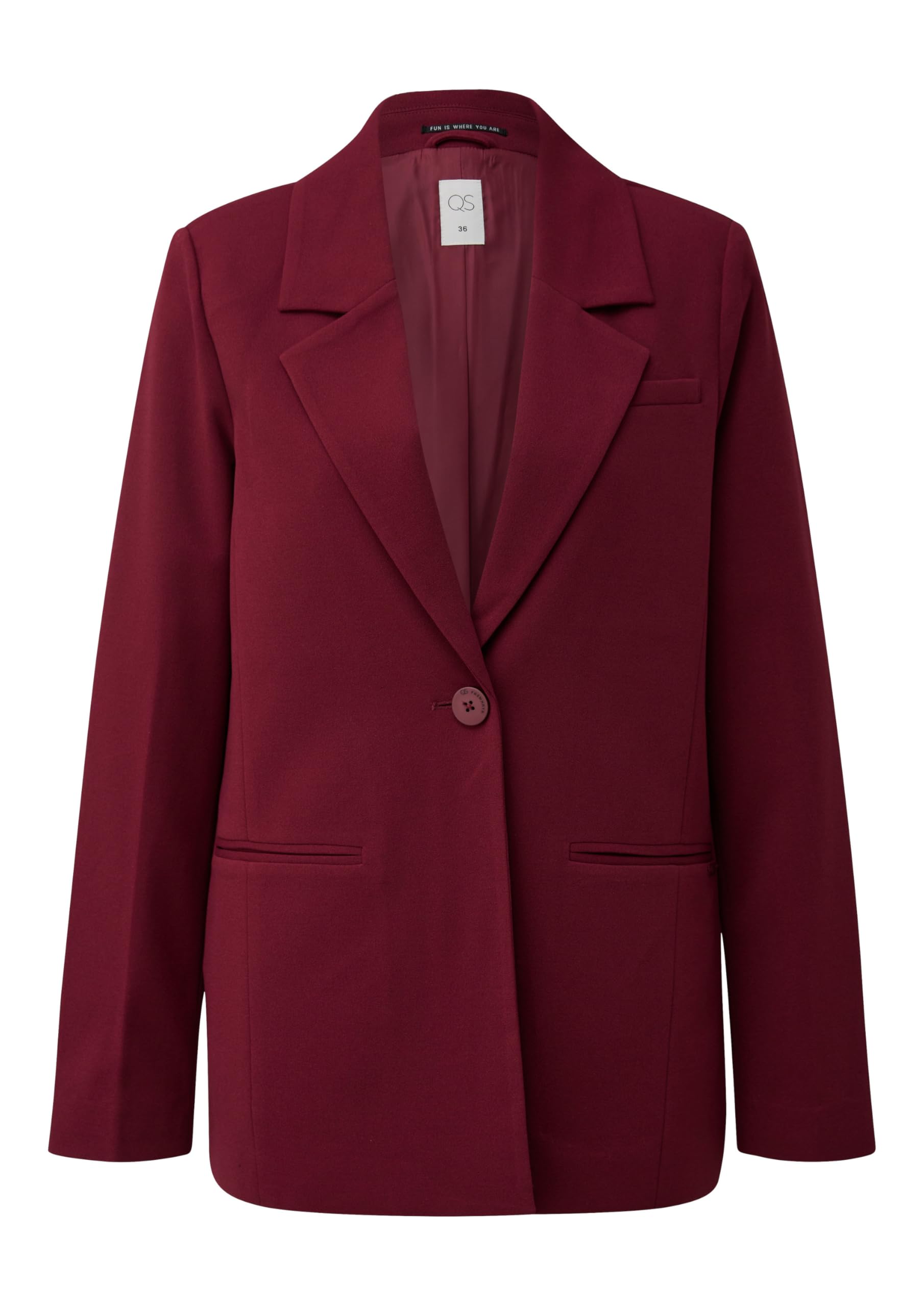 s.Oliver QS Blazer Reverskragen Interlockjersey bordeaux Gr. 32
