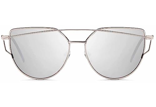 BEZLIT Rundglas Sonnenbrille Silber verspiegelt UV400