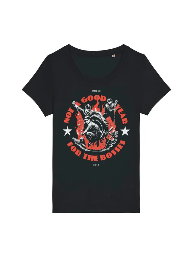 dna merch Bossnapping Amiens 2014 Damen T-Shirt Schwarz Baumwolle