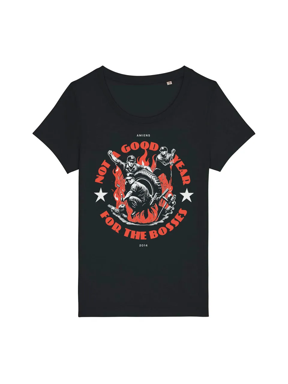 dna merch Bossnapping Amiens 2014 Damen T-Shirt Schwarz Baumwolle