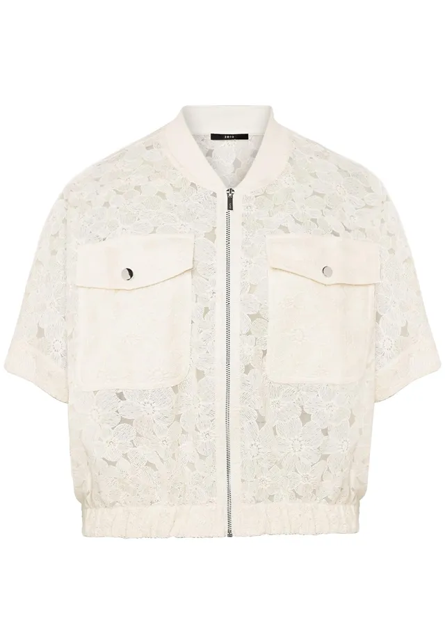 zero Spitzenjacke Kurzarm Gr. 40 Eggnog elegant