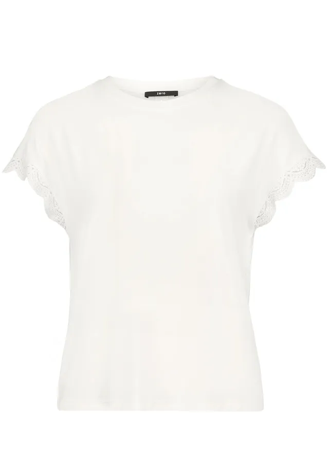 zero Shirt mit Spitze Gr. 38 Eggnog