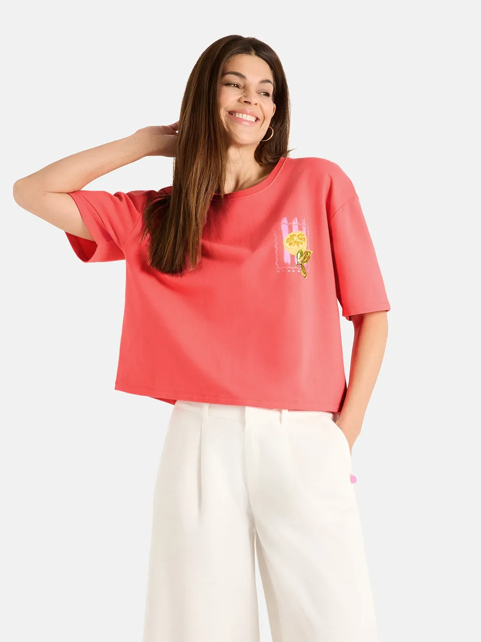 Lieblingsstück FriedaL T-Shirt sugar coral mit Elasthan