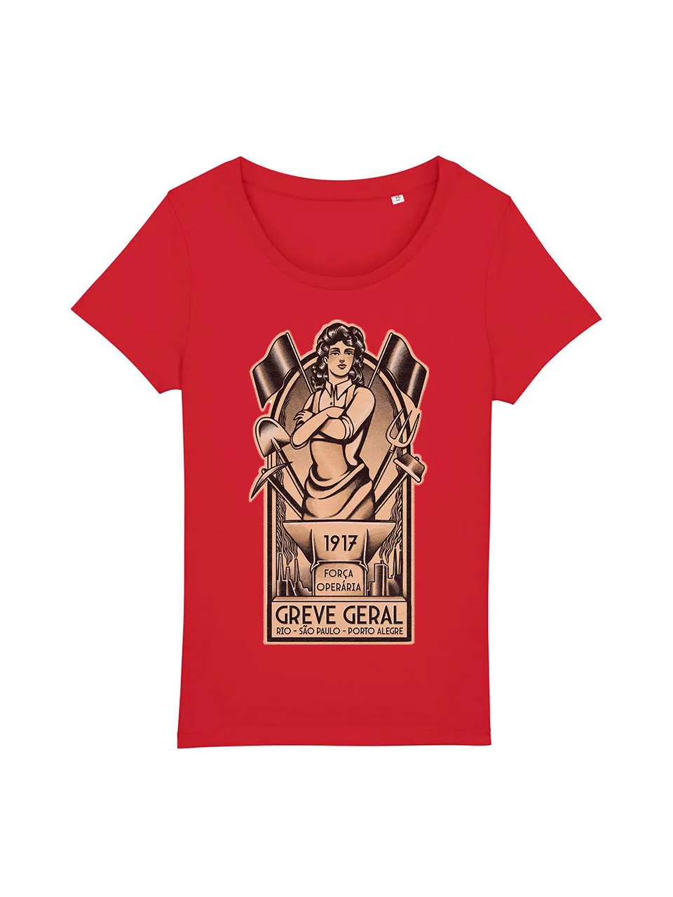 dna merch Força Operária 1917 T-Shirt Damen weiß