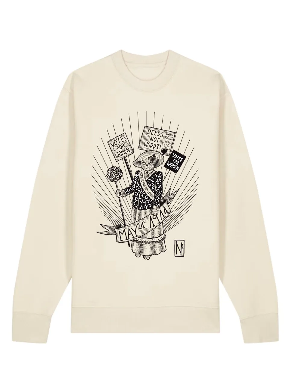 dna merch Suffragetten Kampf Frauenwahlrecht Rundhalspullover Natural