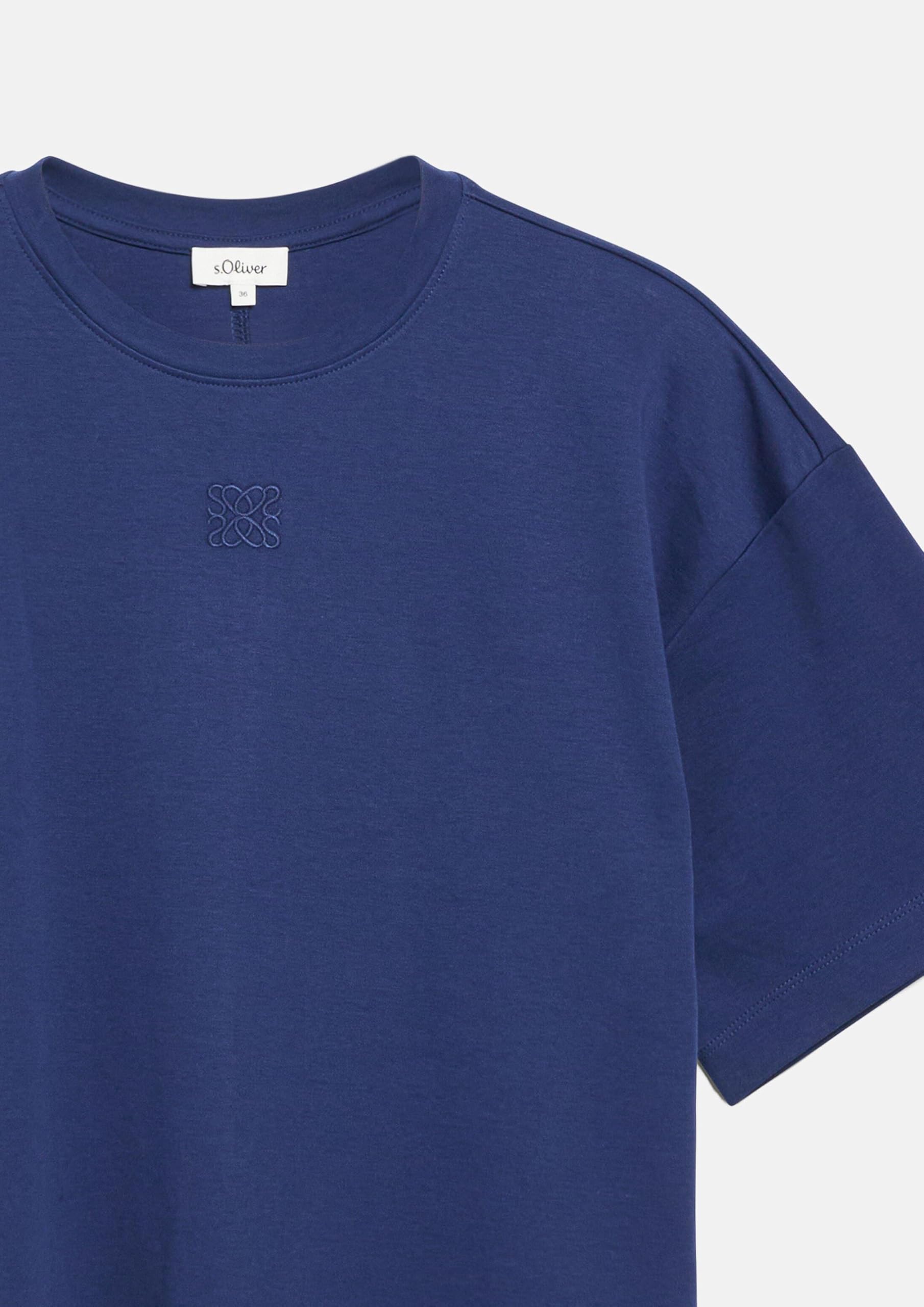 s.Oliver RED LABEL Oversize T-Shirt 42 dunkelblau Stickerei