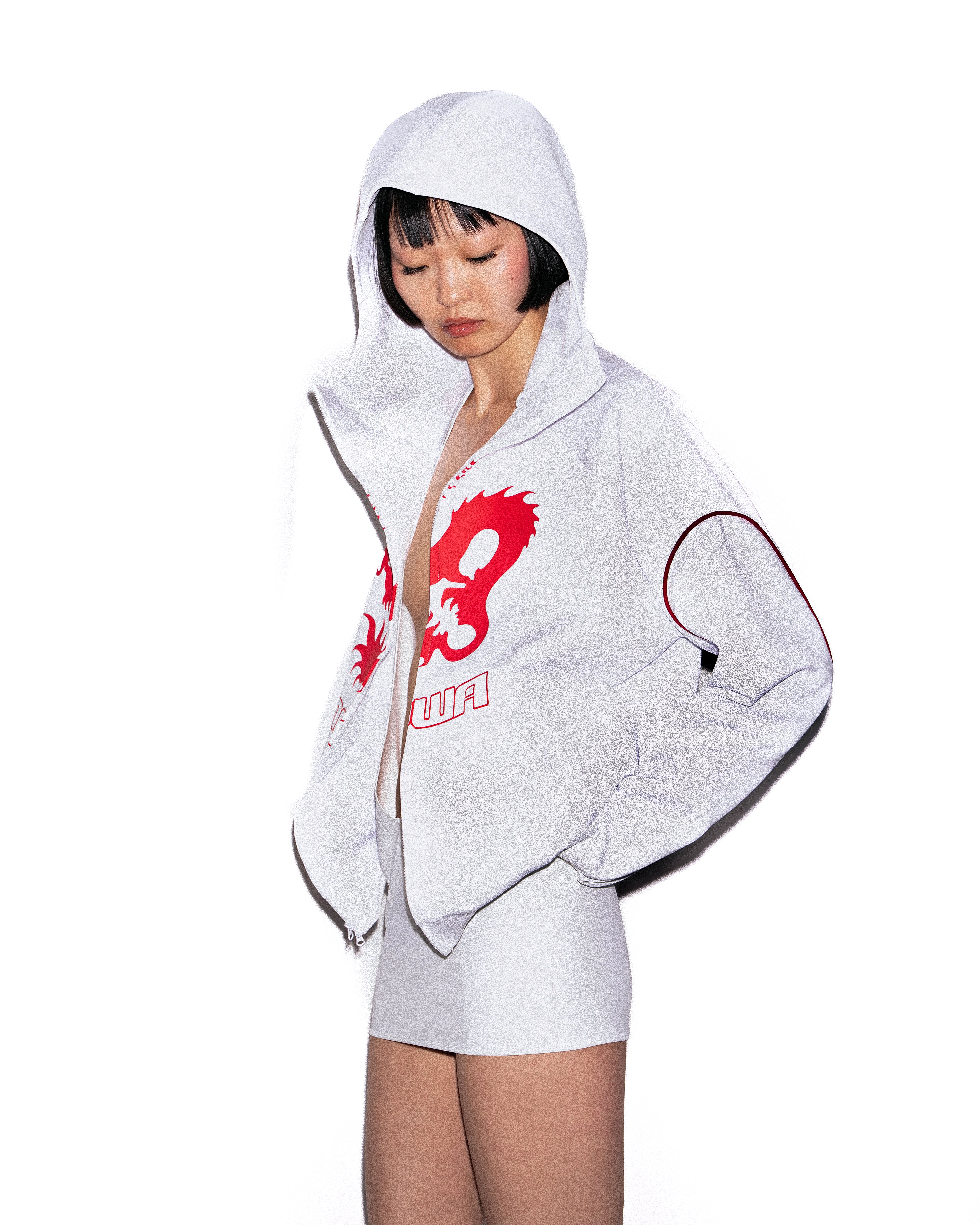 Mowalola Zushi Track Top Oberteil Weiß Stretch