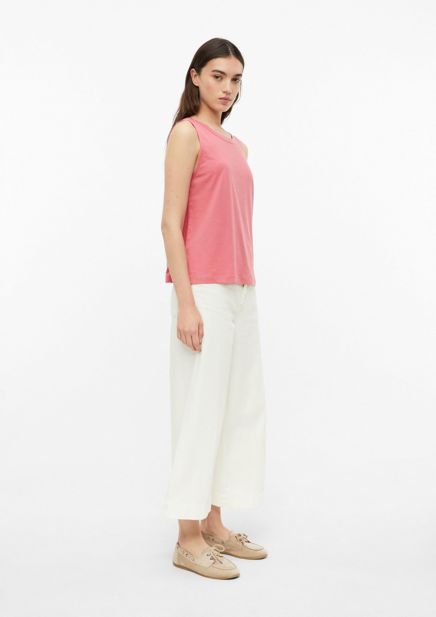 s.Oliver Jersey-Top Damen Relaxed ärmellos weiß