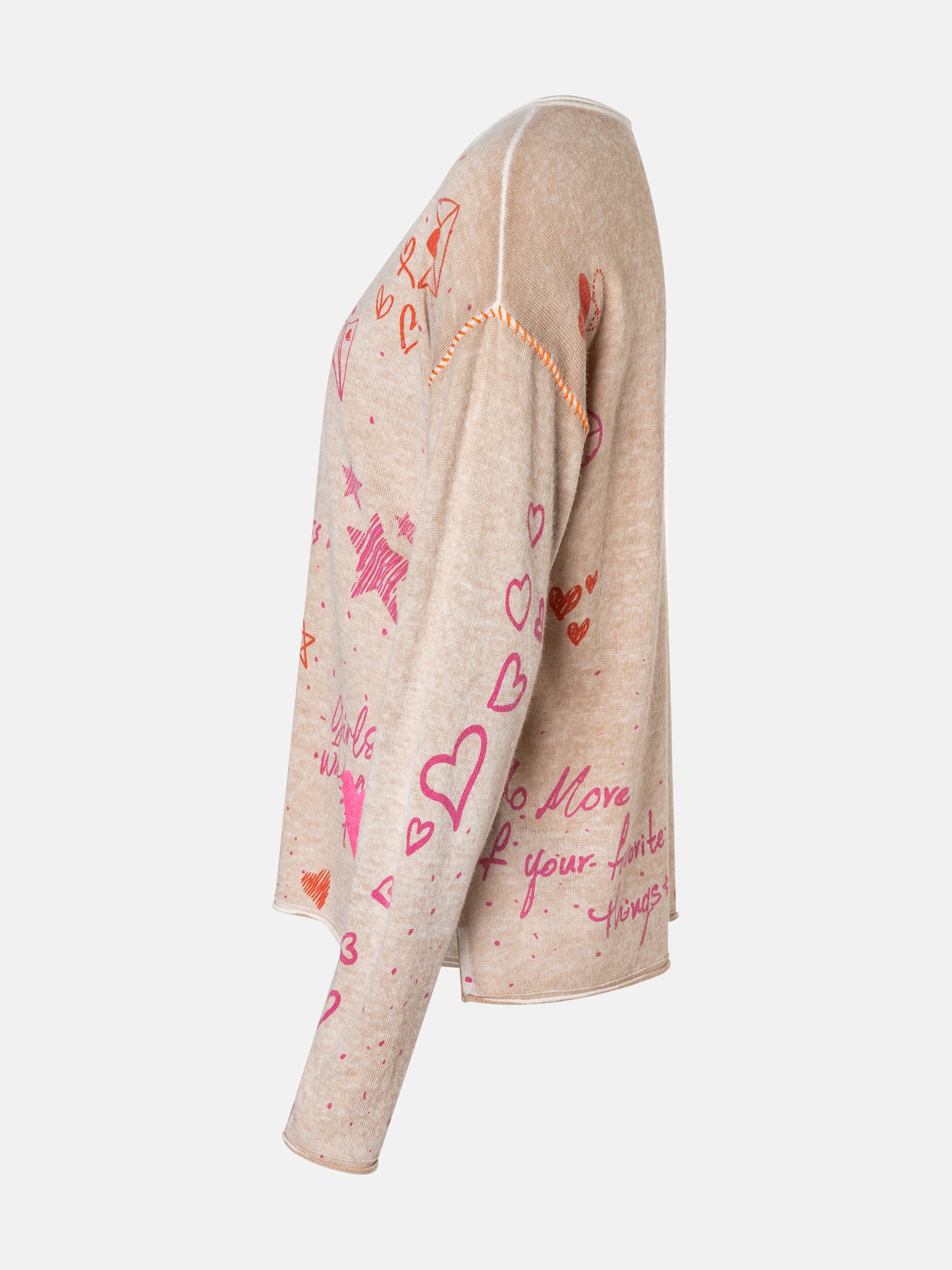 Lieblingsstück AlaraL Pullover beige Wolle Print
