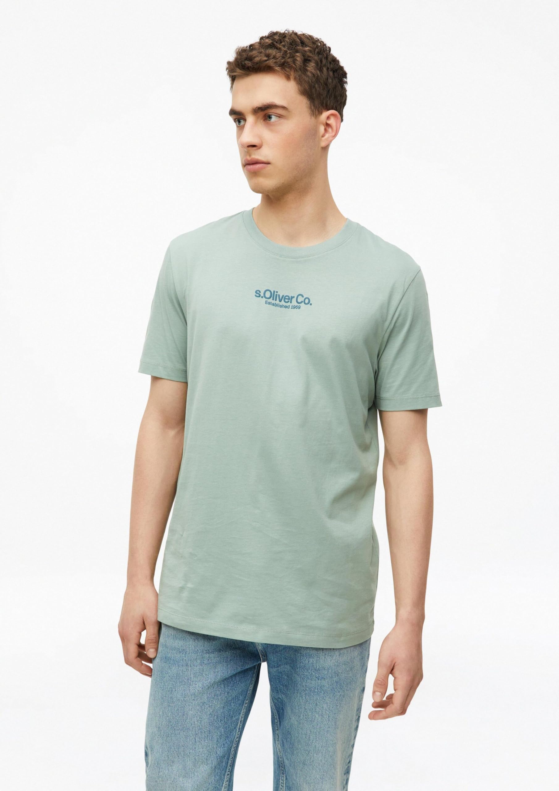 s.Oliver Junior T-Shirt Logoprint blau 3XL