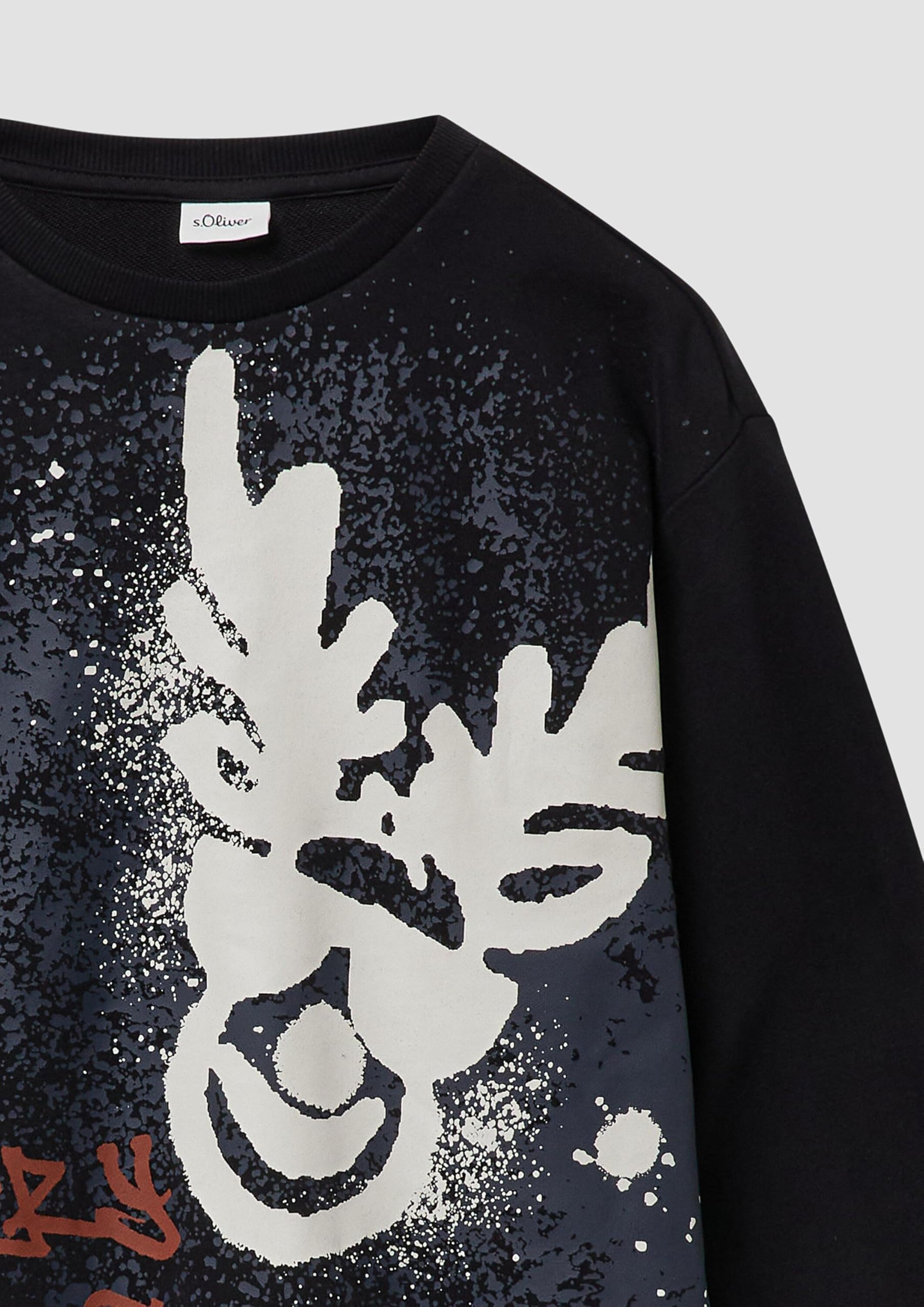 s.Oliver Red Label X-Mas Sweatshirt schwarz Oversize