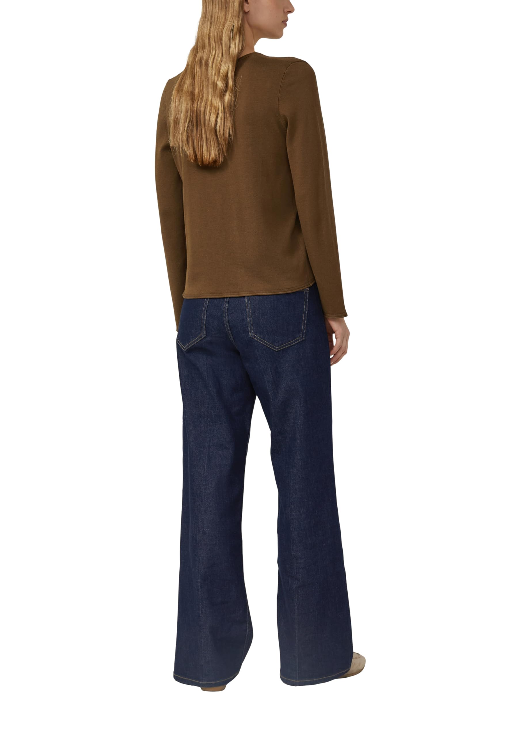 s.Oliver Red Label Feinstrickpullover V-Ausschnitt Rollkante