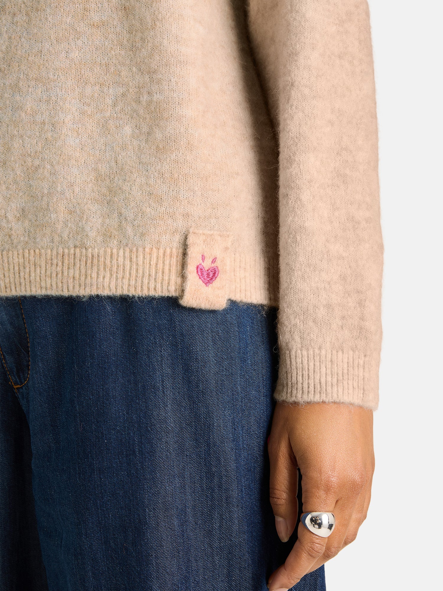 Lieblingsstück SamsaraEP Pullover Alpakamix beige Rundhals