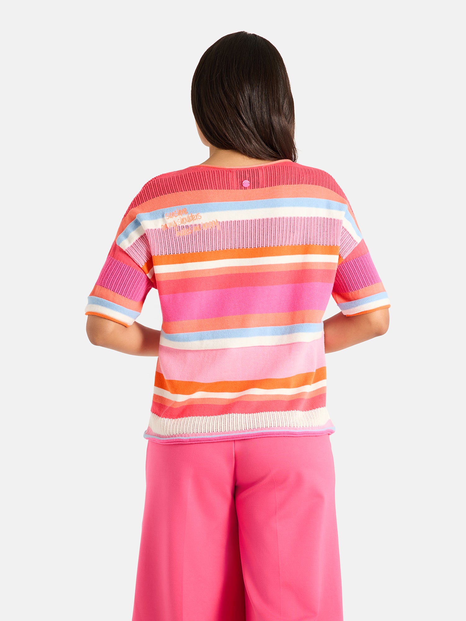 Lieblingsstück DelphineL Kurzarm-Pullover pink Baumwolle