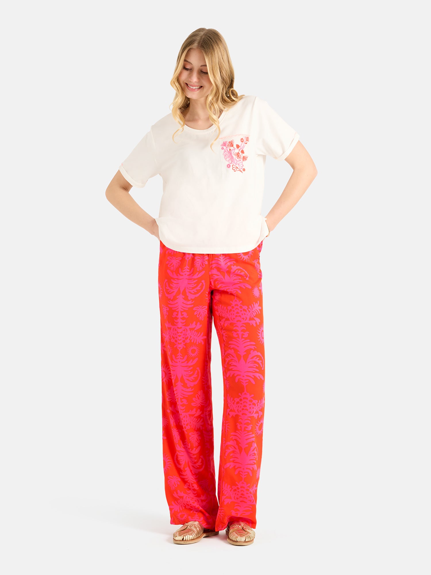 Lieblingsstück Wide Leg Hose tomato red aus Viskose