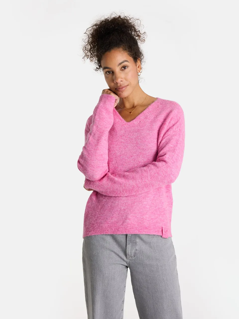 Lieblingsstück LatifalaL Pullover mit Alpaka rot V-Ausschnitt