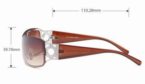 BEZLIT Shield Sonnenbrille Damen oversize braun