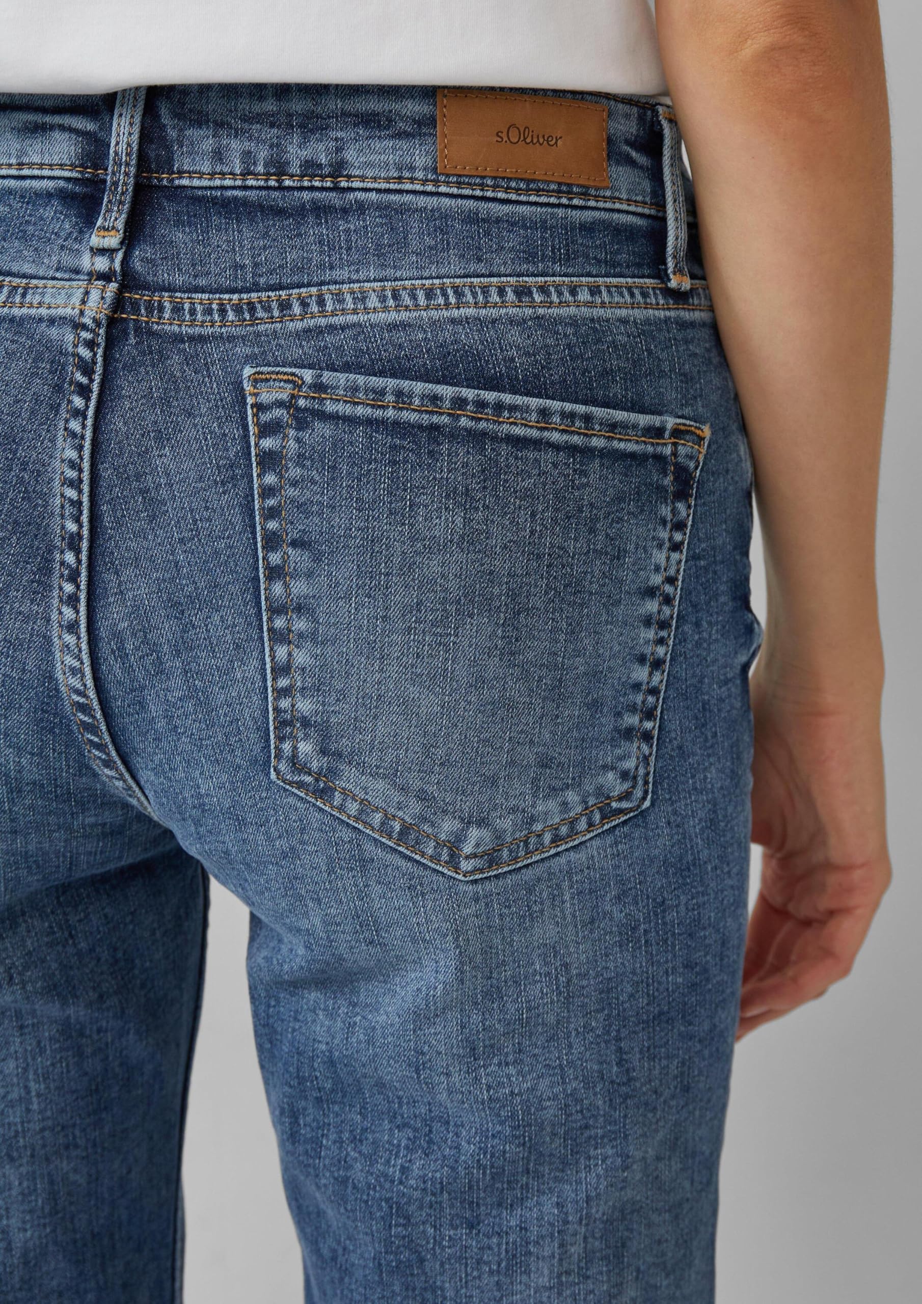 s.Oliver Karolin Mid Rise Straight Jeans Tiefblau Baumwolle