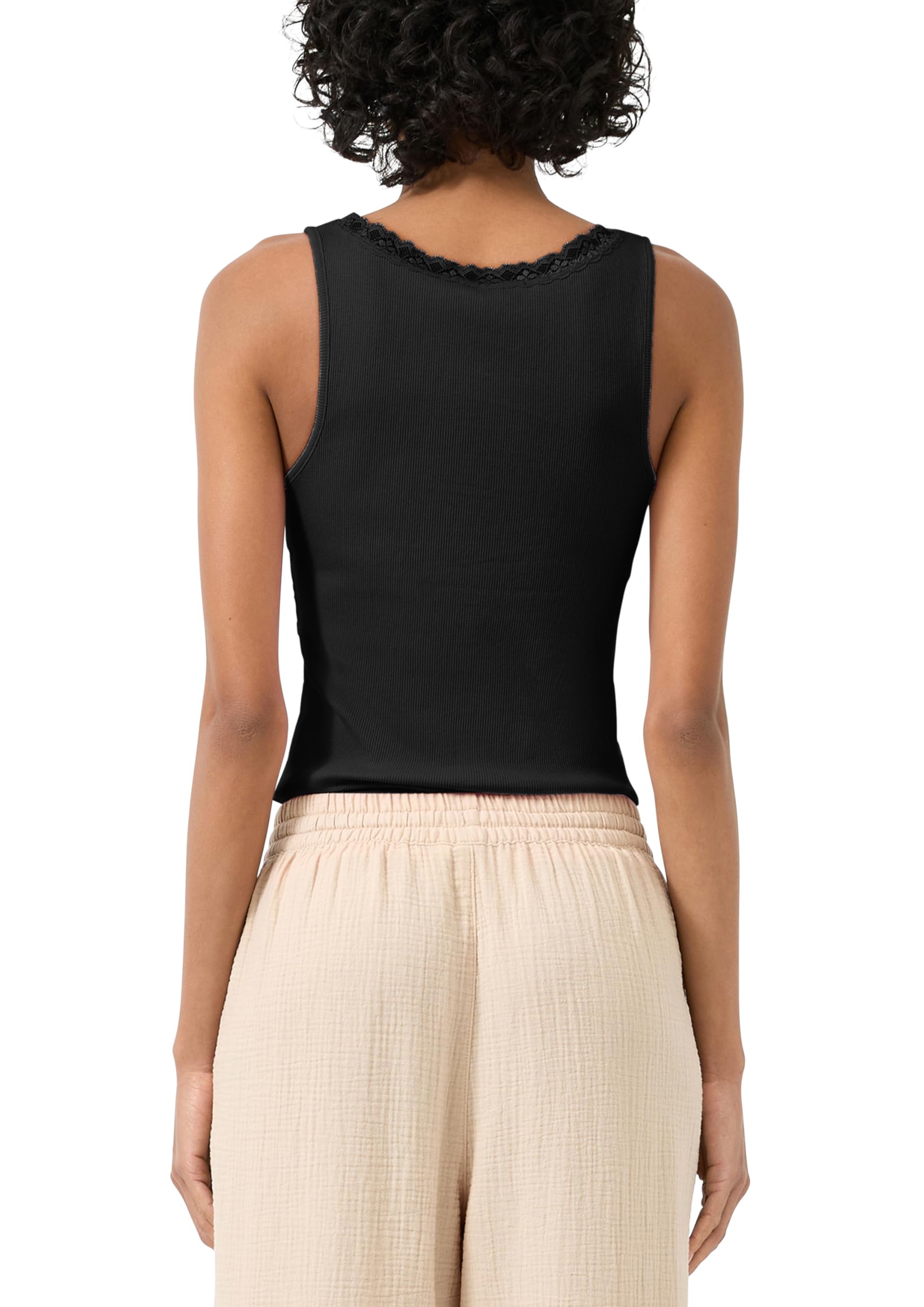 s.Oliver Junior Ripp-Top Spitze Schwarz