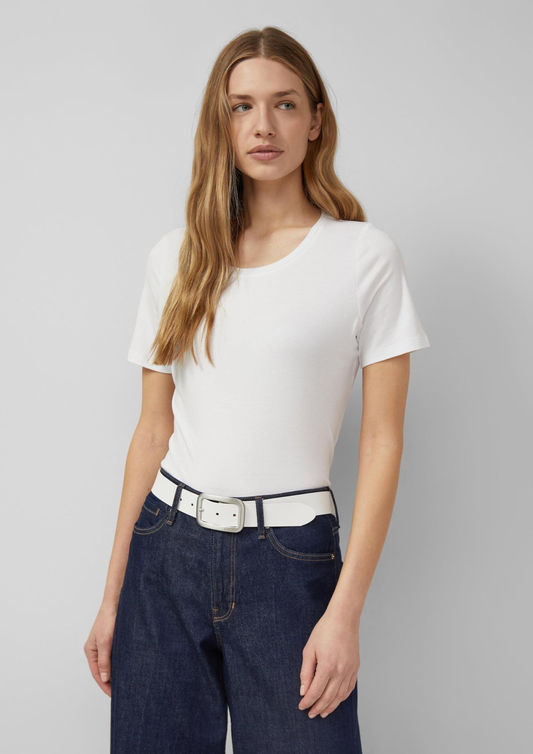 s.Oliver RED LABEL Ledergürtel Logo Gr.100 creme