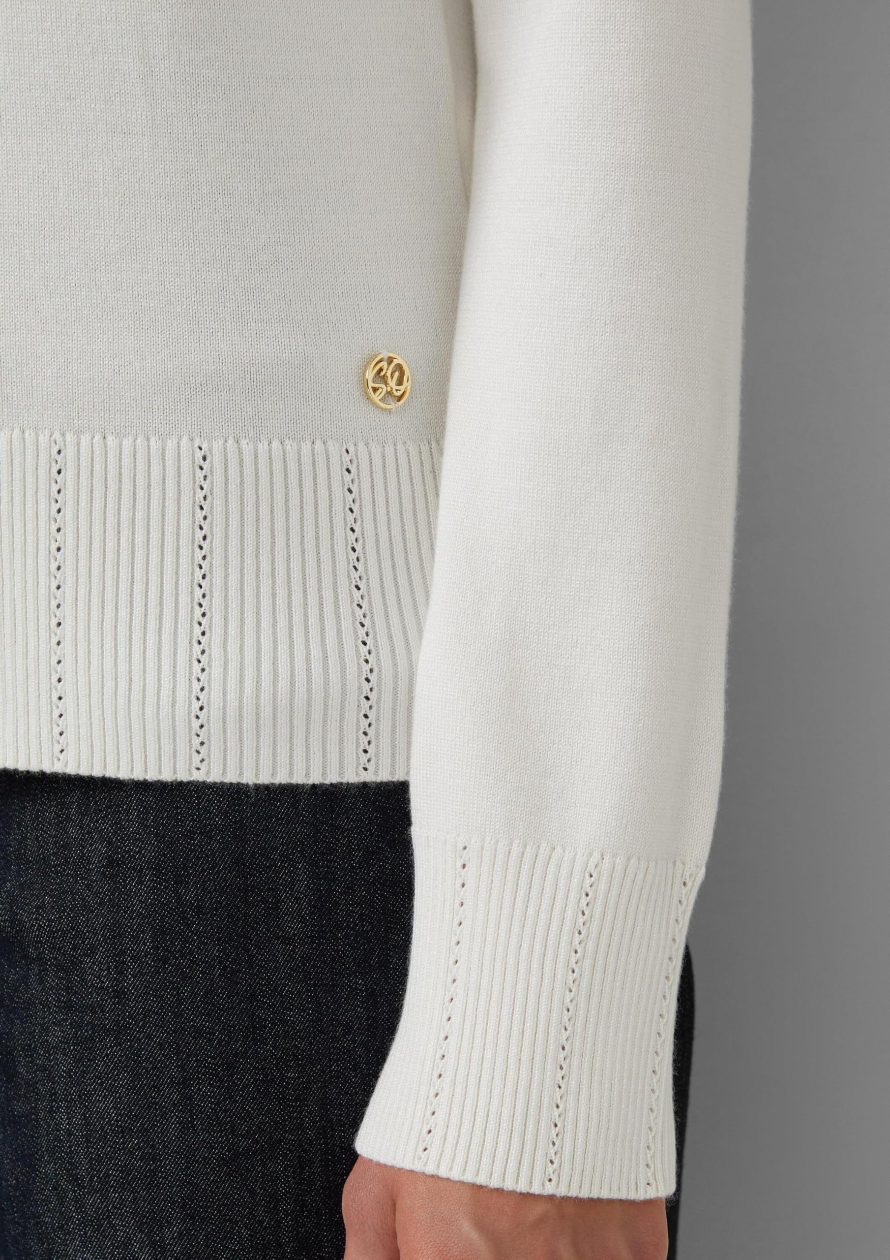 s.Oliver Slim-Fit Pullover Ajour Creme Gr. 44