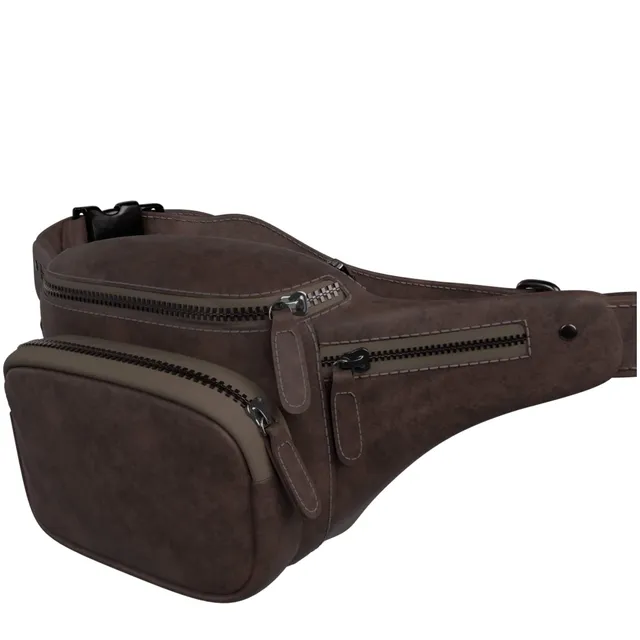 BEZLIT 30654 Bauchtasche Braun Echtleder Crossbody