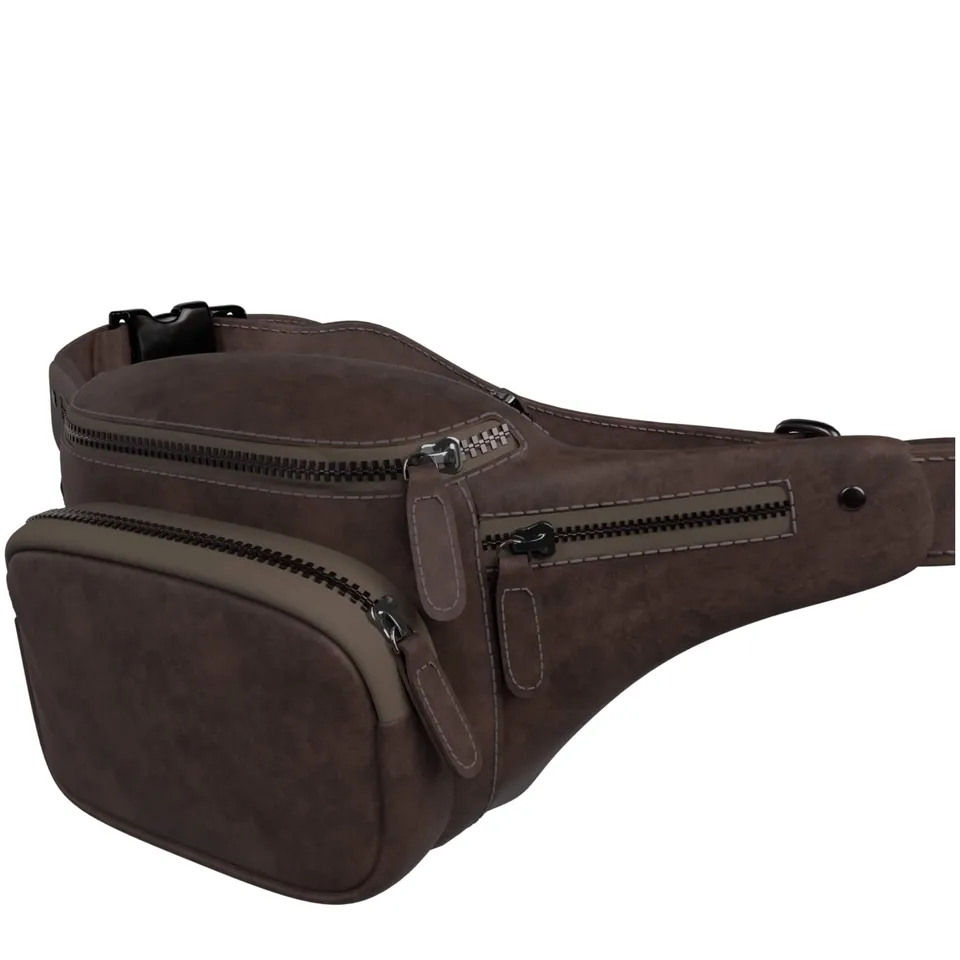BEZLIT 30654 Bauchtasche Braun Echtleder Crossbody