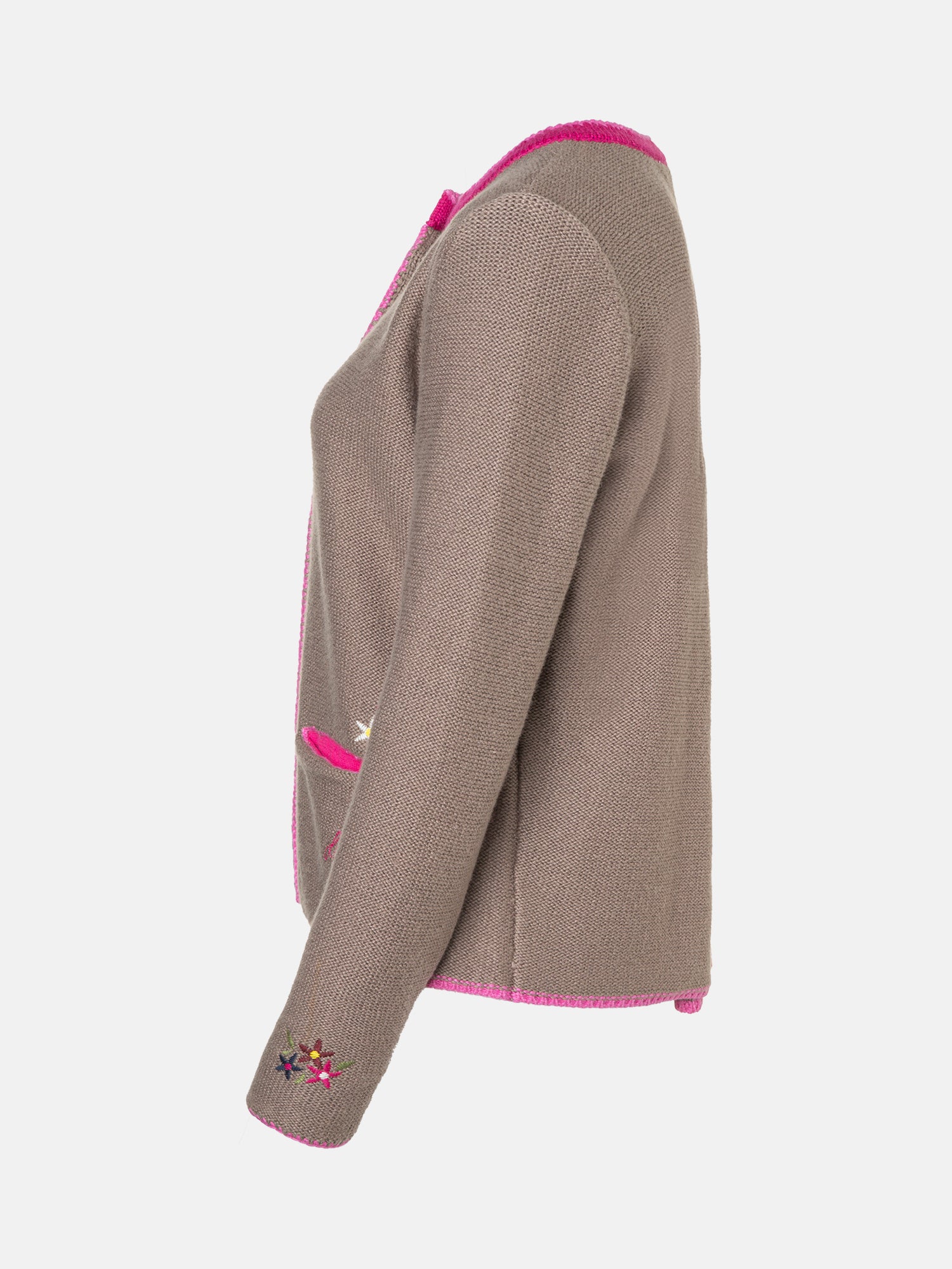 Lieblingsstück ZippaL Strickjacke taupe Merinowolle