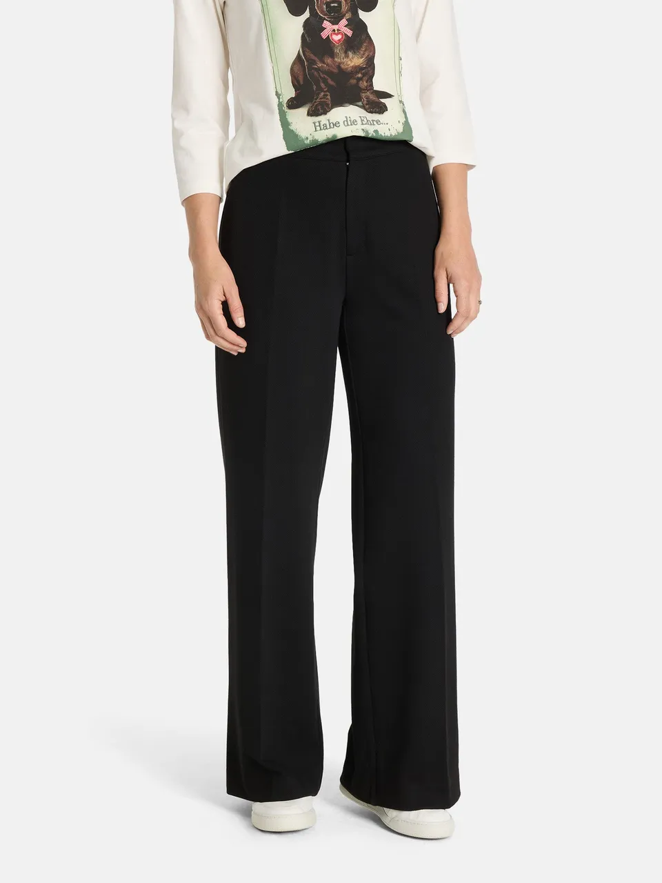 Lieblingsstück Wide Leg Hose Elasthan black