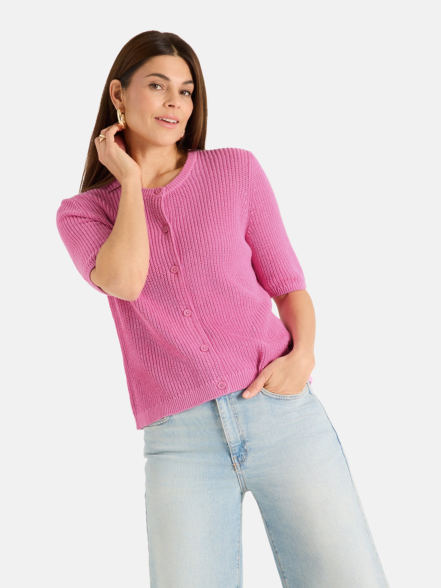 Lieblingsstück NinonL Strickjacke Leinen rose pink