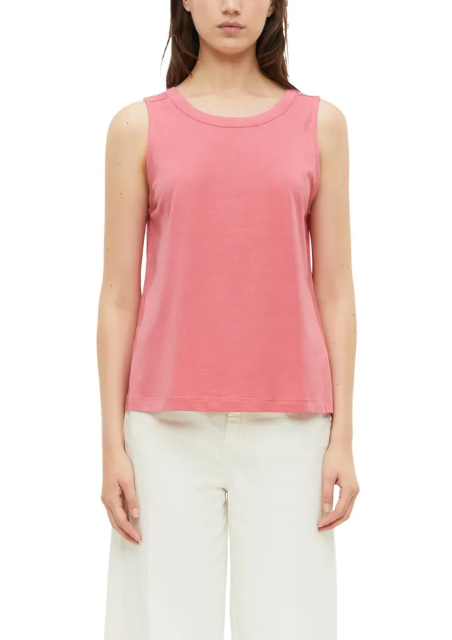 s.Oliver Jersey-Top Damen Relaxed ärmellos weiß