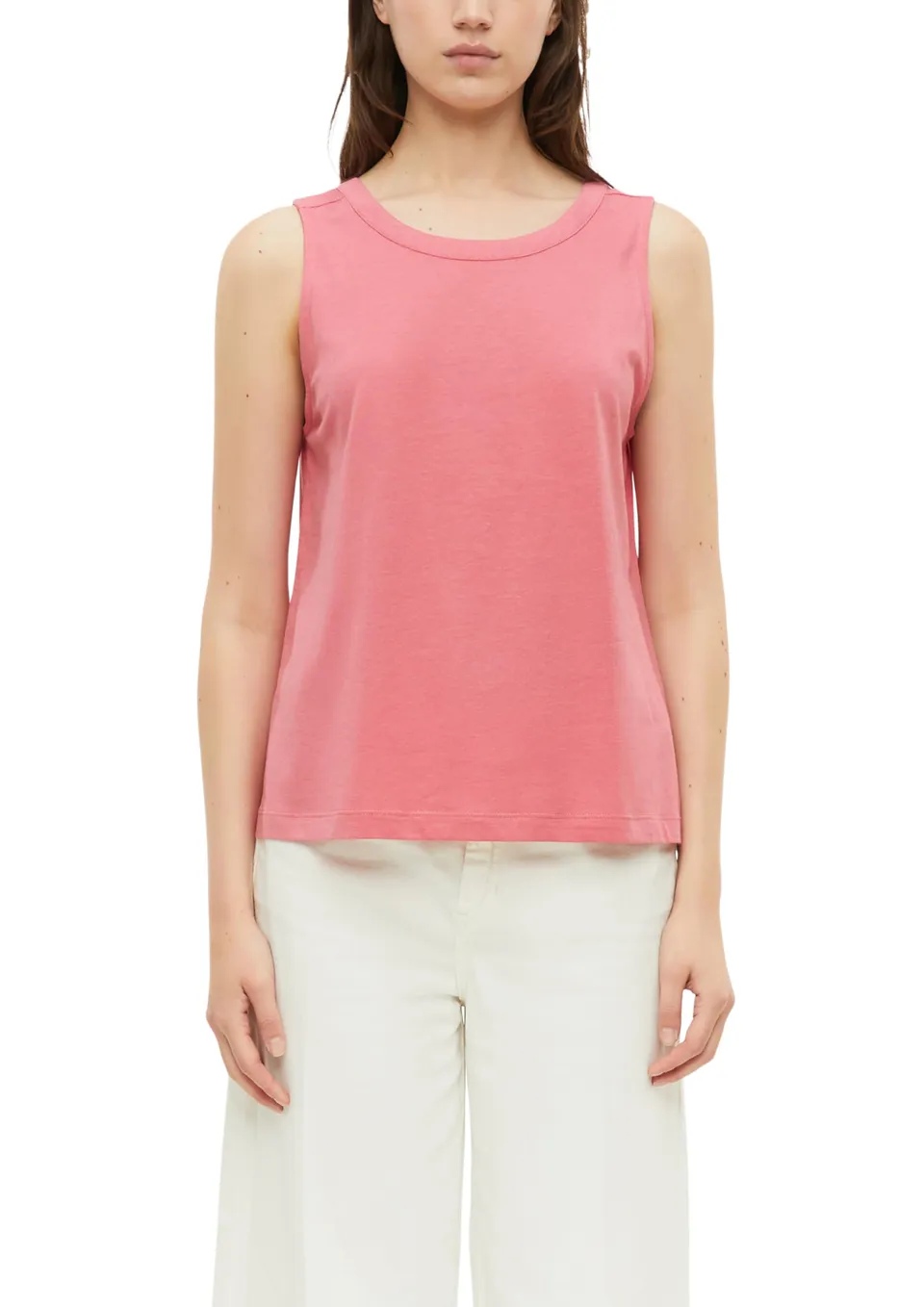 s.Oliver Jersey-Top Damen Relaxed ärmellos weiß