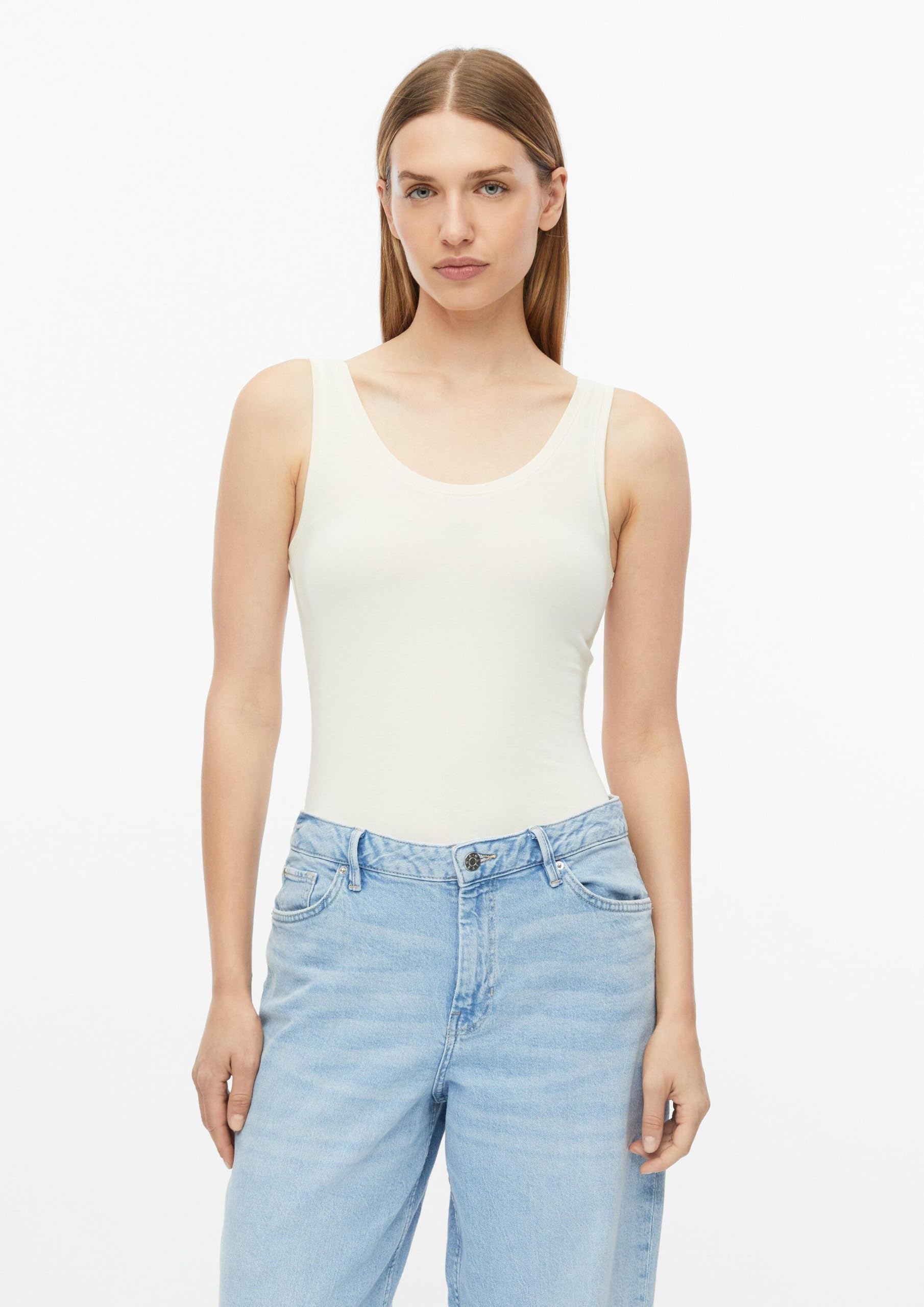 s.Oliver Top Slim Weiß ärmellos Tanktop