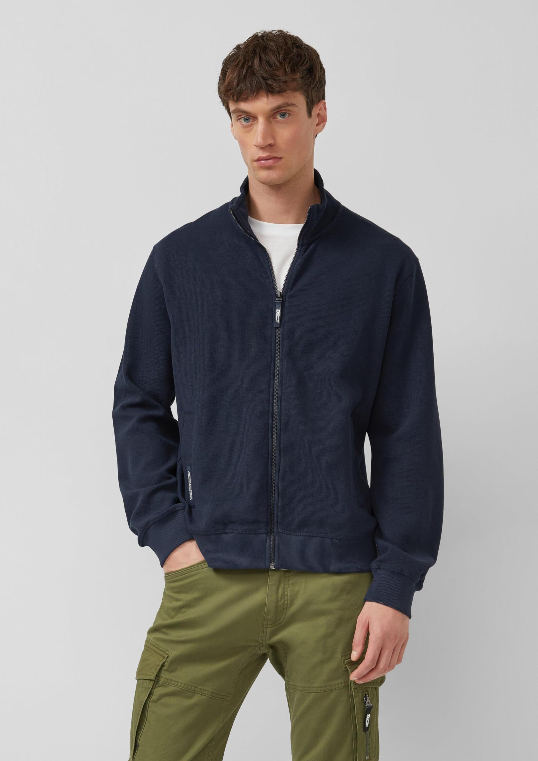 s.Oliver Red Label Sweatshirt-Jacke Stehkragen L strukturiert