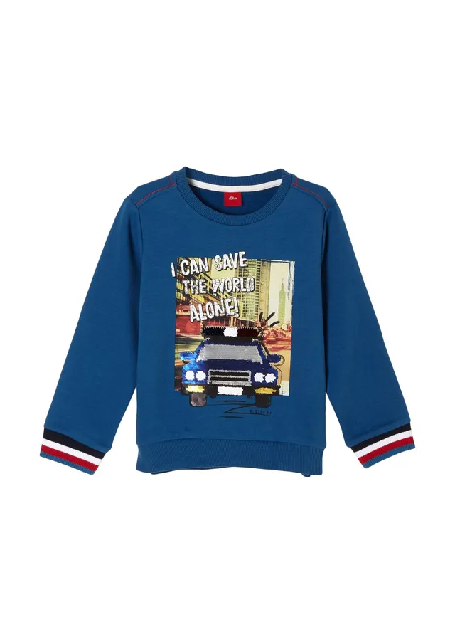 s.Oliver Jungen Sweatshirt Motiv Print Baumwolle Freizeit