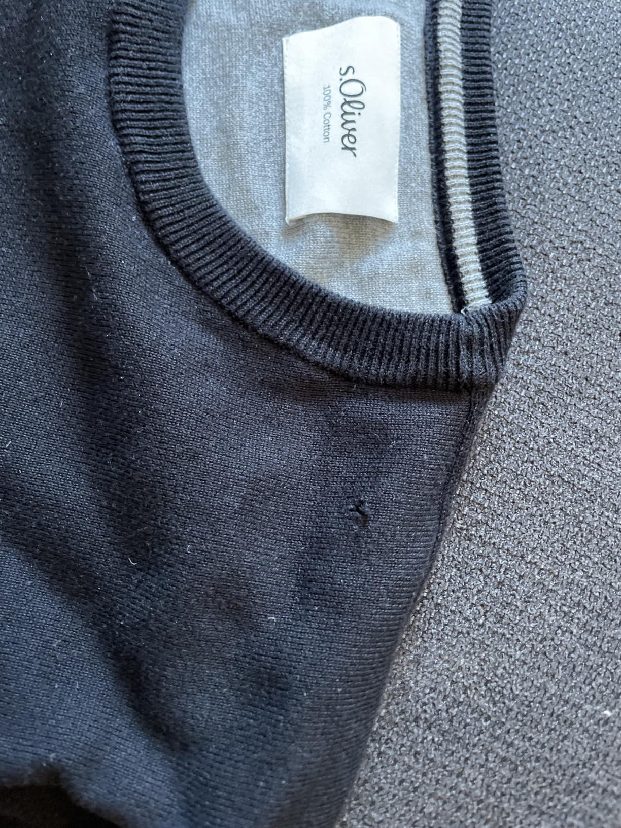 s.Oliver RED LABEL 2143173 Pullover dunkelgrau Baumwolle