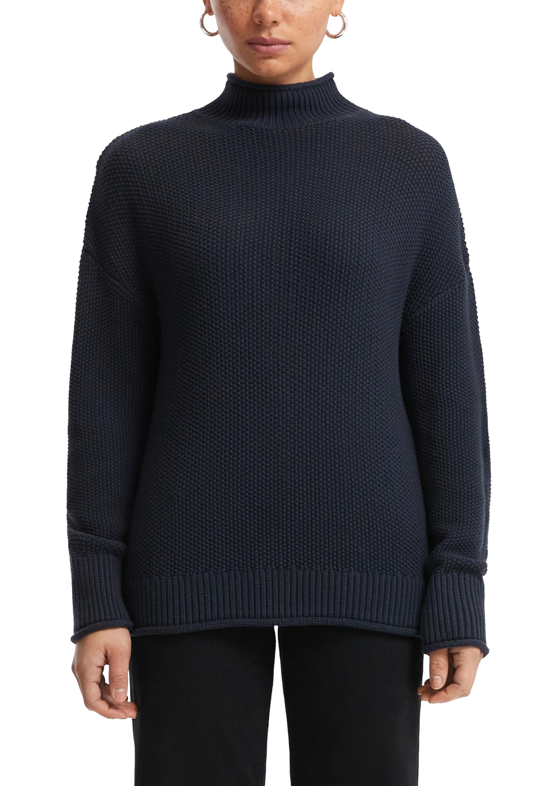 s.Oliver QS Strickpullover Stehkragen Mehrfarbig Baumwollmix